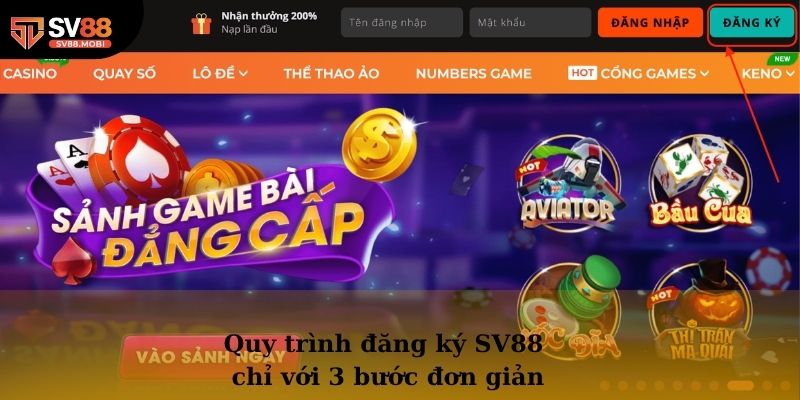 Quy trình đăng ký SV88 chỉ với 3 bước đơn giản