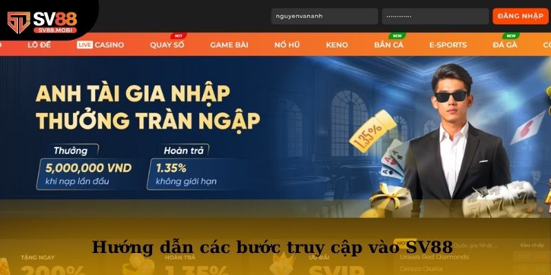 Hướng dẫn các bước truy cập vào SV88 chi tiết dành cho tân binh