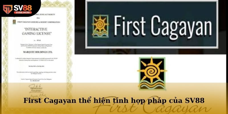 Giấy chứng nhận kinh doanh First Cagayan thể hiện tính hợp pháp của SV88
