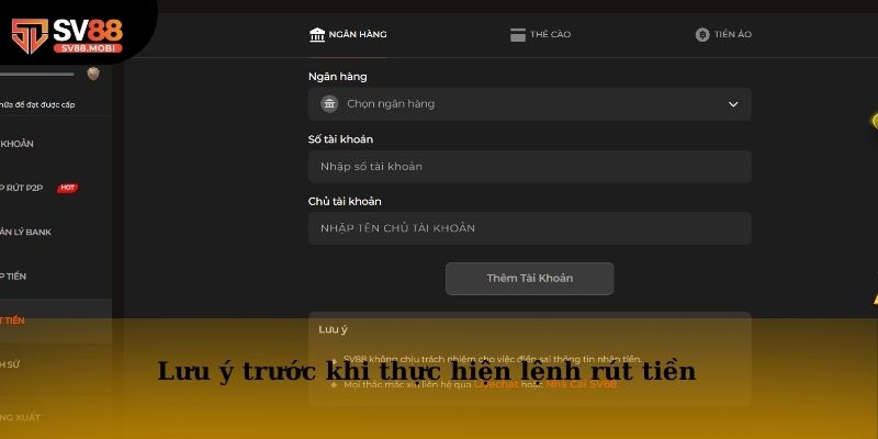 Bạn cần nắm chắc các lưu ý trước khi thực hiện lệnh rút tiền